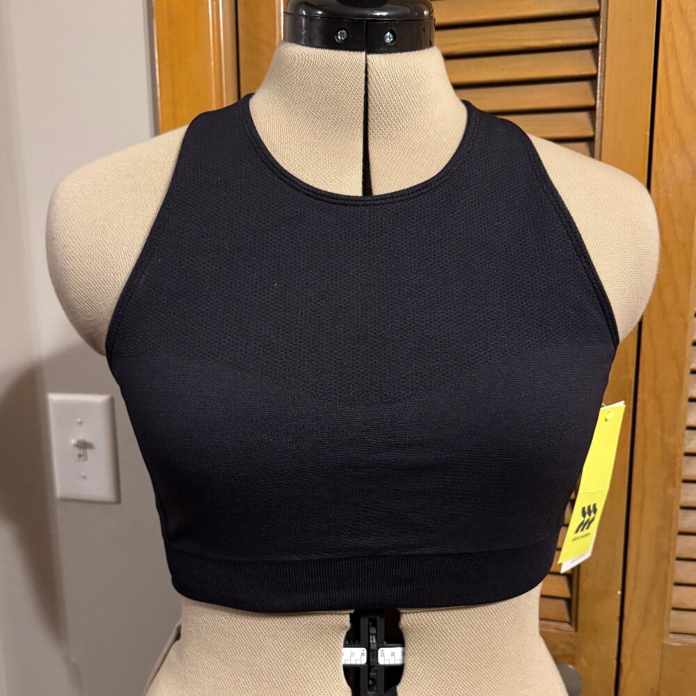 All In Motion Black Padded Sports Bra Size L NWT